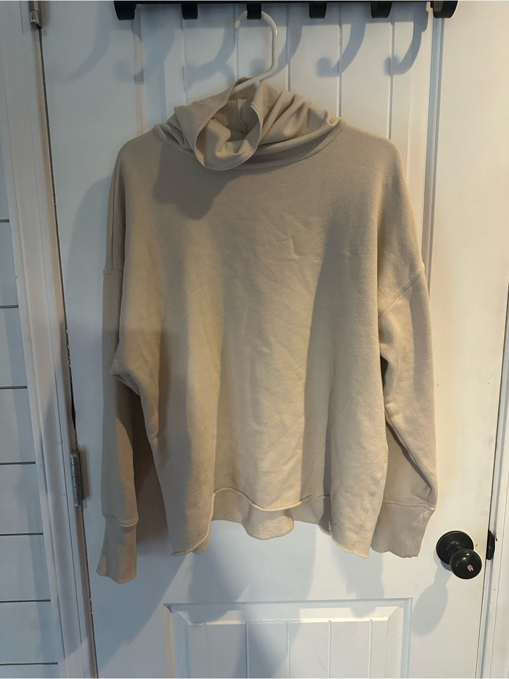 aerie Beige Cowl Neck Turtleneck Sweatshirt relaxed oversized
